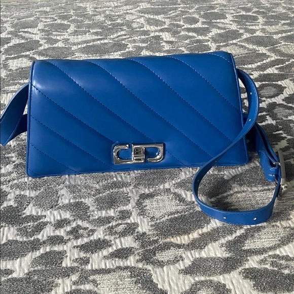 JW PEI Blue Quilted Purse / Clutch Elsa Front Flap Crossbody Bag - Picture 15 of 16